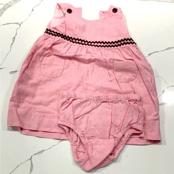 Gap | Baby Girls Pink Dress Brown Bric a Brac - Picture 1 of 8